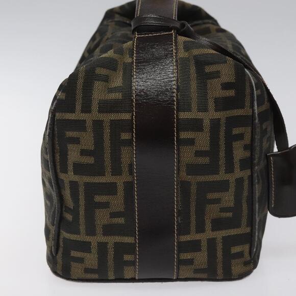 FENDI Zucca Canvas Hand Bag Brown Black Gold - Picture 4 of 13